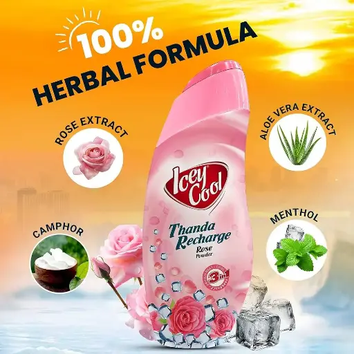 Icey Cool Rose Fragnance powder 100gm